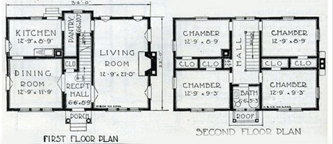 colonial style house plan drawing