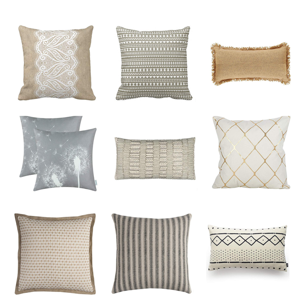 neutral throw pillows